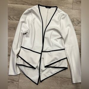 SHEIN White Jacket with Black Trim